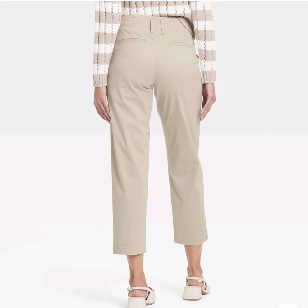 Women's High-Rise Straight Ankle Chino Pants - A New Day Tan 17 - Picture 2 of 16